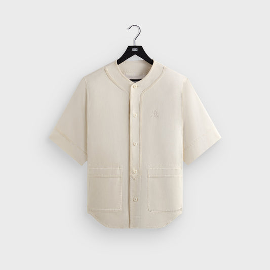 Men Kith Kith Washed Denim Willis Baseball Shirt - Sandrift