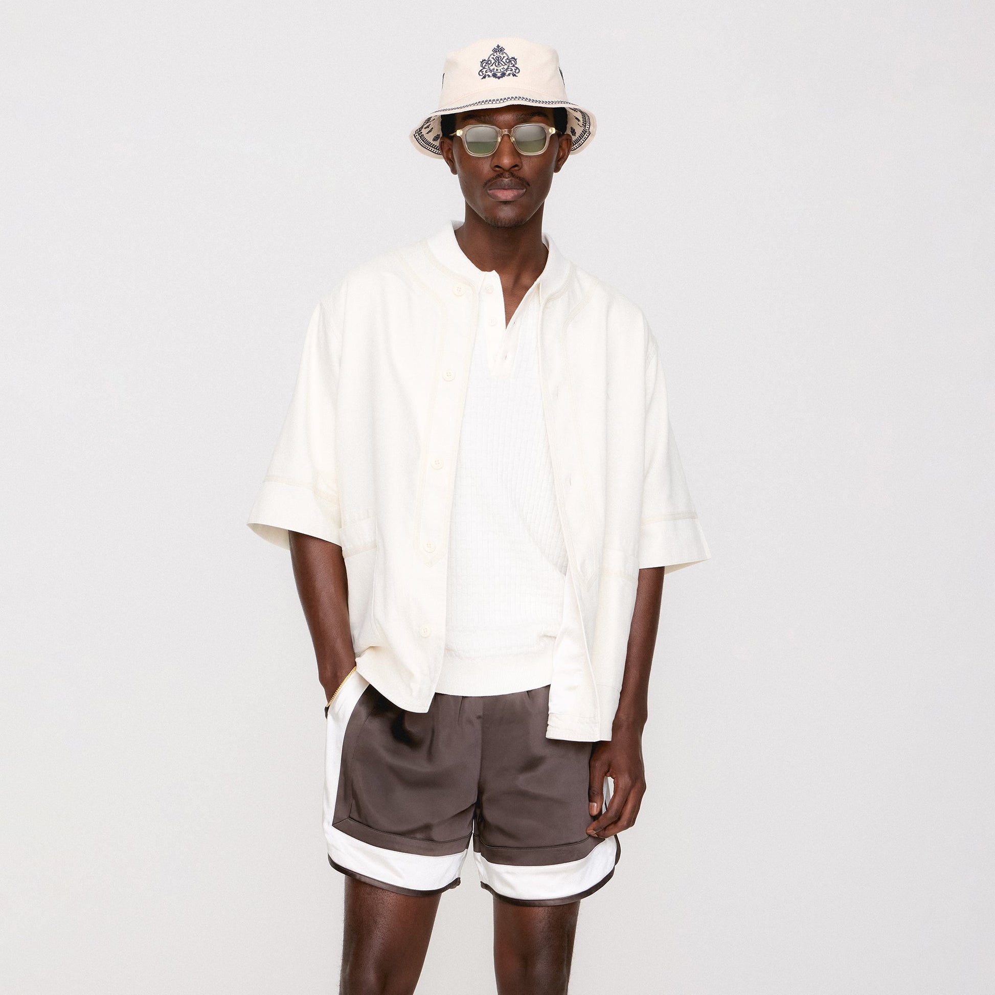 Men Kith Kith Washed Denim Willis Baseball Shirt - Sandrift