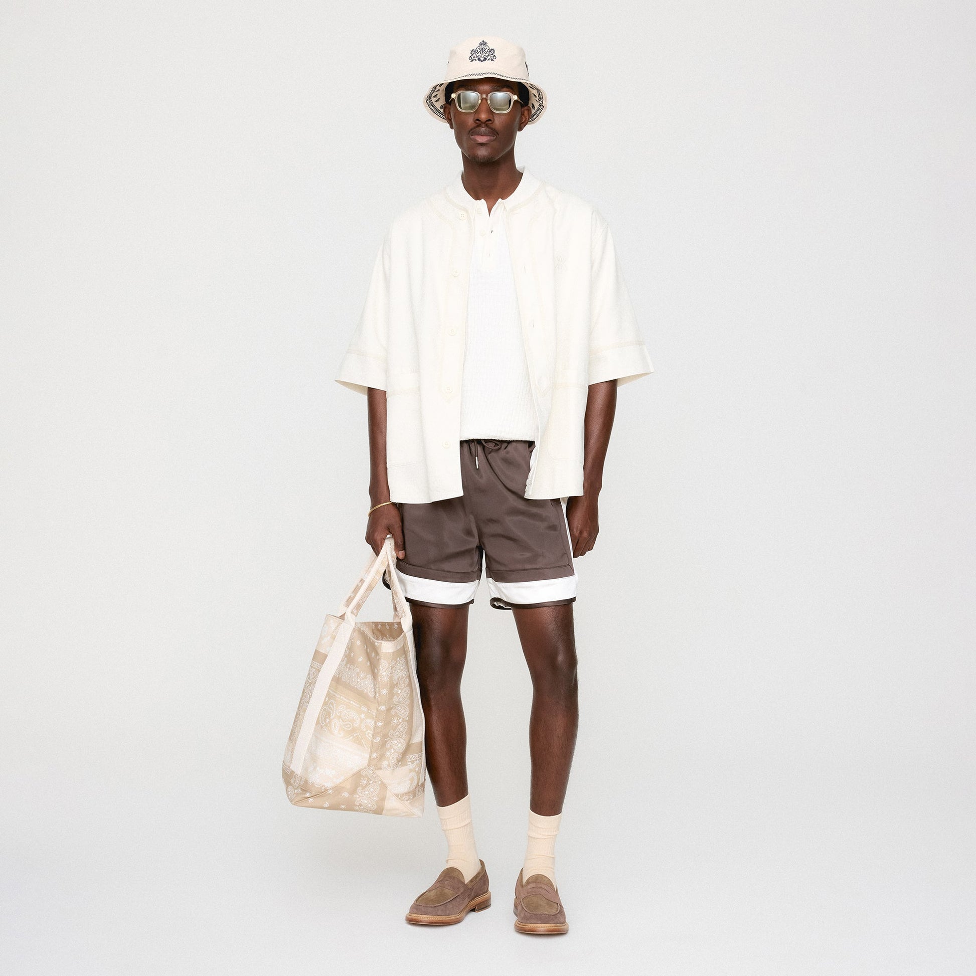 Men Kith Kith Washed Denim Willis Baseball Shirt - Sandrift