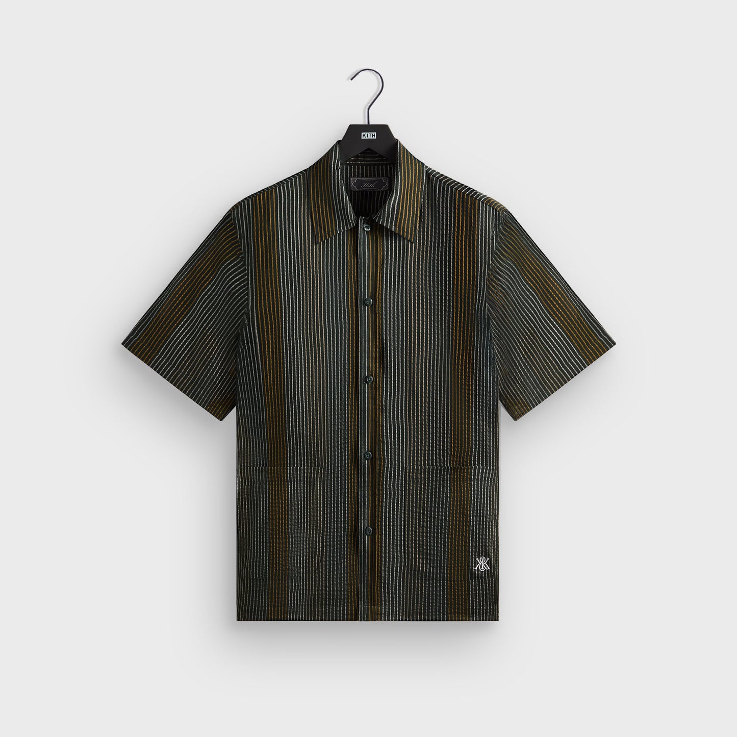 Men Kith Kith Seersucker Boxy Collared Overshirt - Stadium