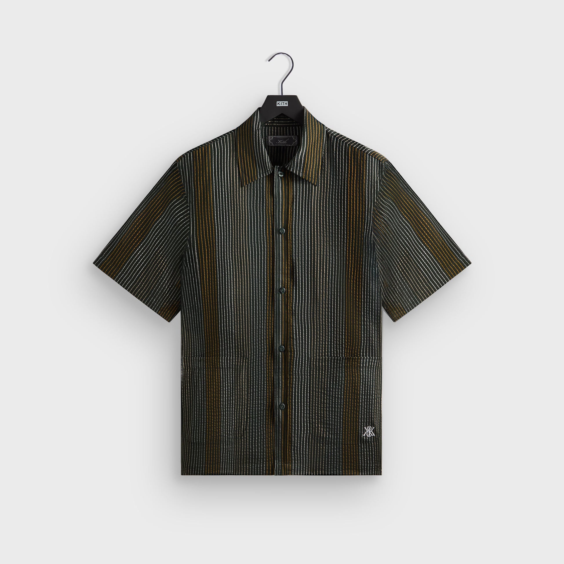 Men Kith Kith Seersucker Boxy Collared Overshirt - Stadium