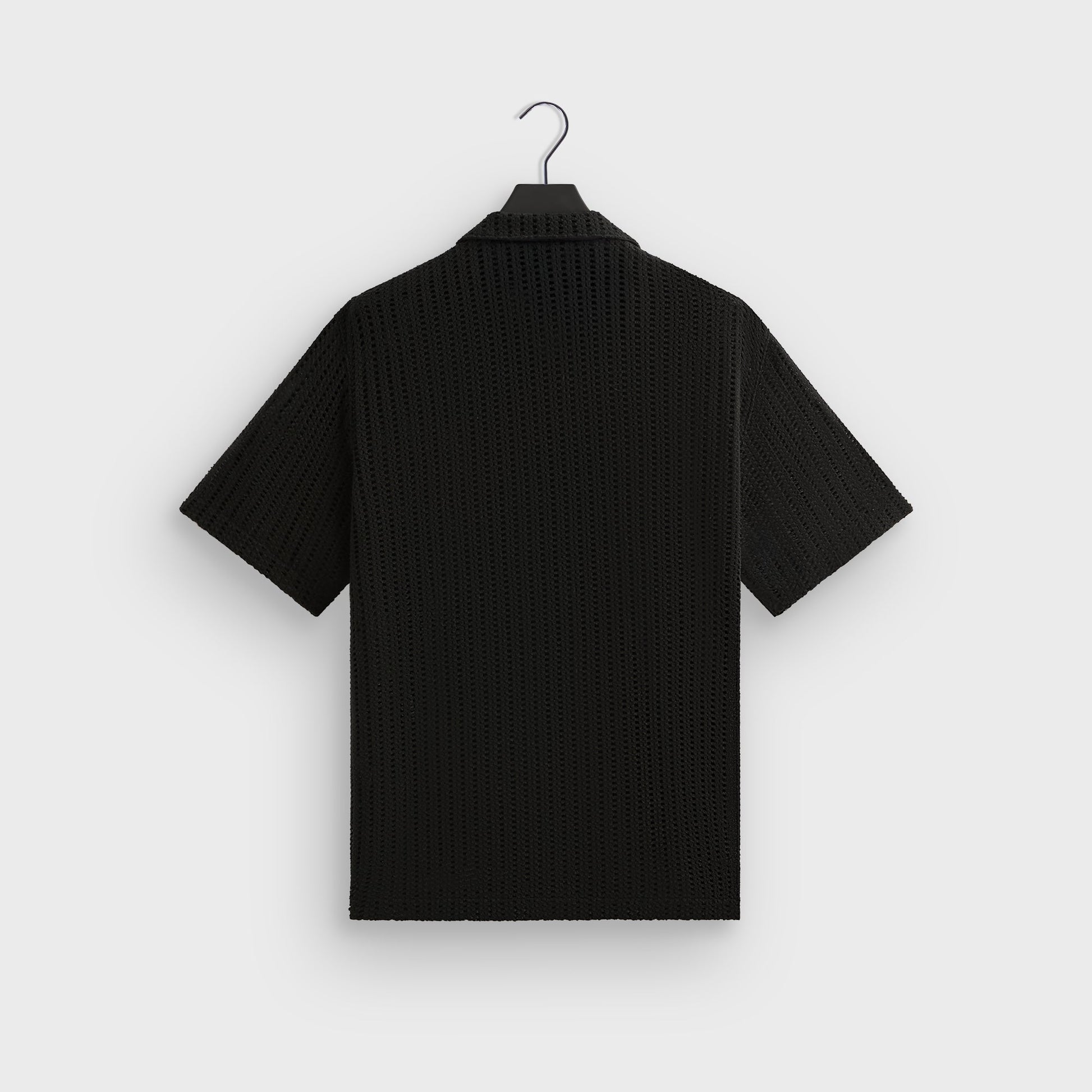Men Kith Kith Cotton Mesh Thompson Camp Collar Shirt - Black