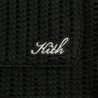 Men Kith Kith Cotton Mesh Thompson Camp Collar Shirt - Black