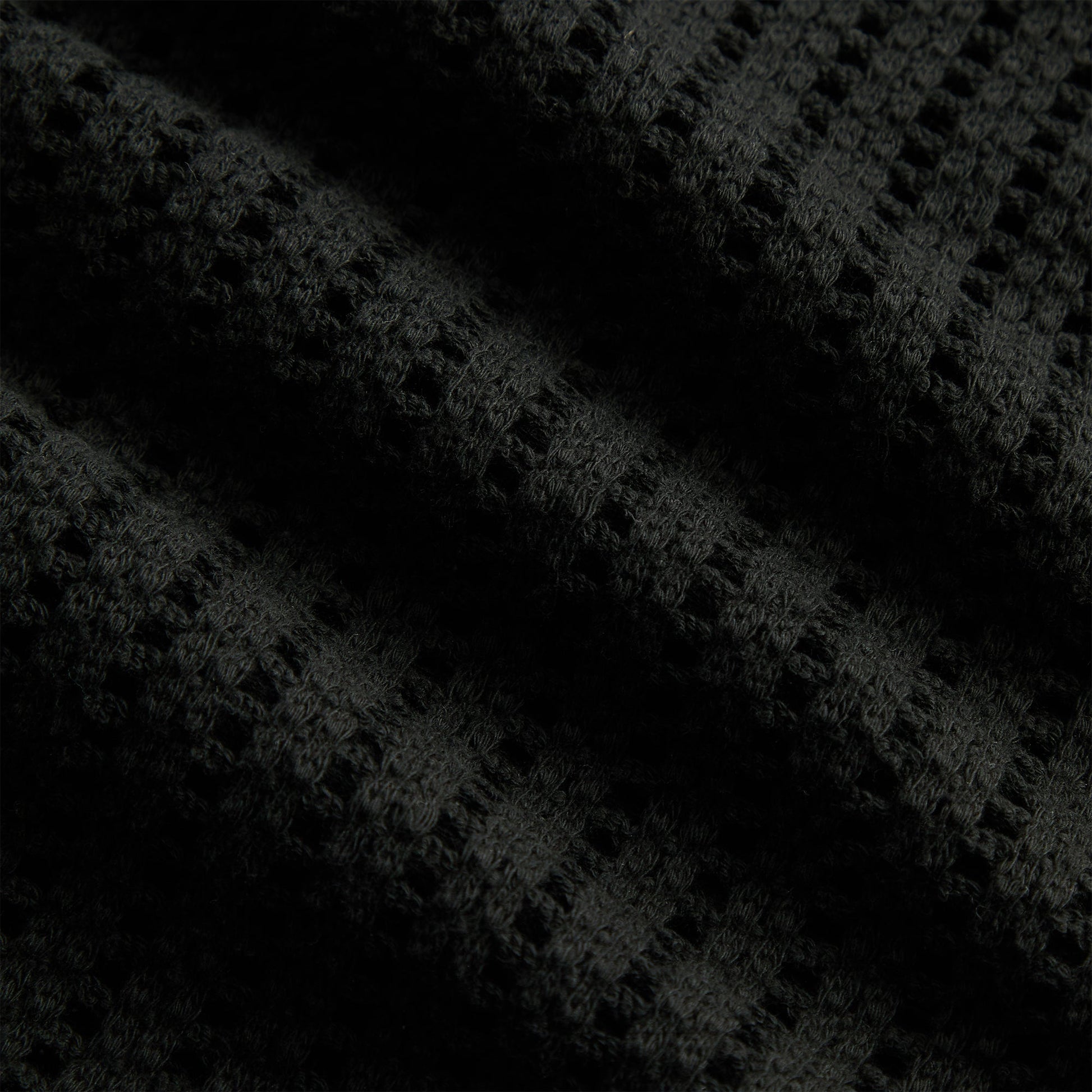 Men Kith Kith Cotton Mesh Thompson Camp Collar Shirt - Black
