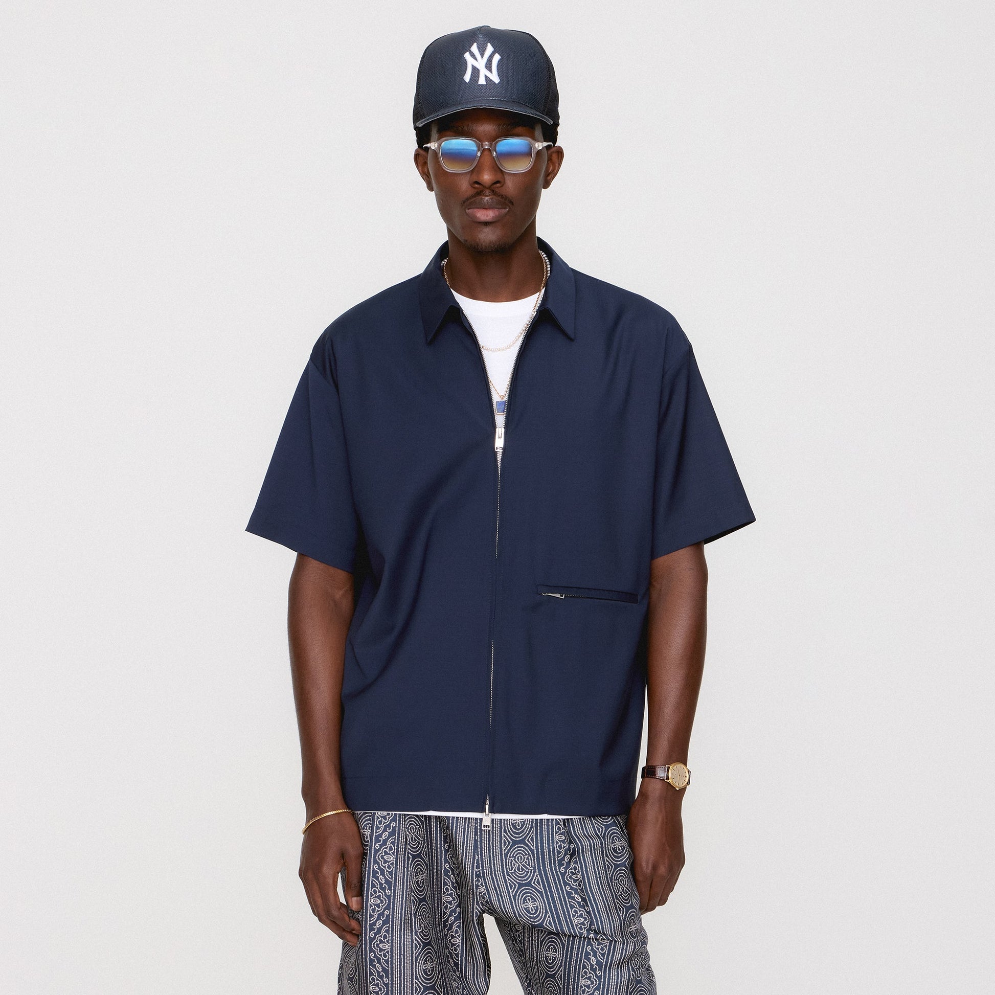 Men Kith &Kin Tropical Wool Davenport Shirt - Admiral