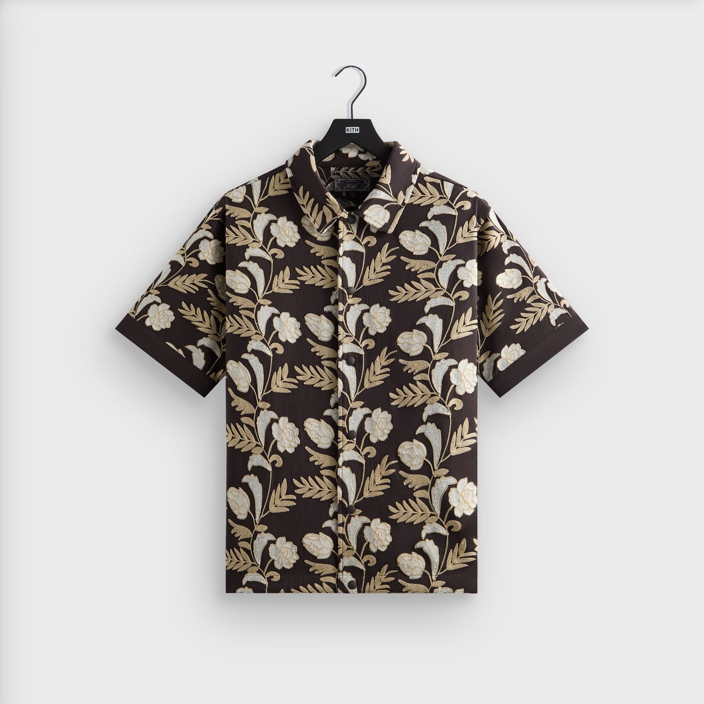 Men Kith Kith Embroidered Floral Woodpoint Shirt - Kindling