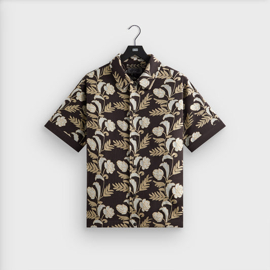 Men Kith Kith Embroidered Floral Woodpoint Shirt - Kindling