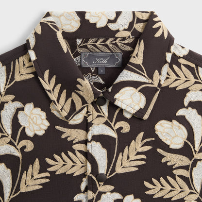 Men Kith Kith Embroidered Floral Woodpoint Shirt - Kindling