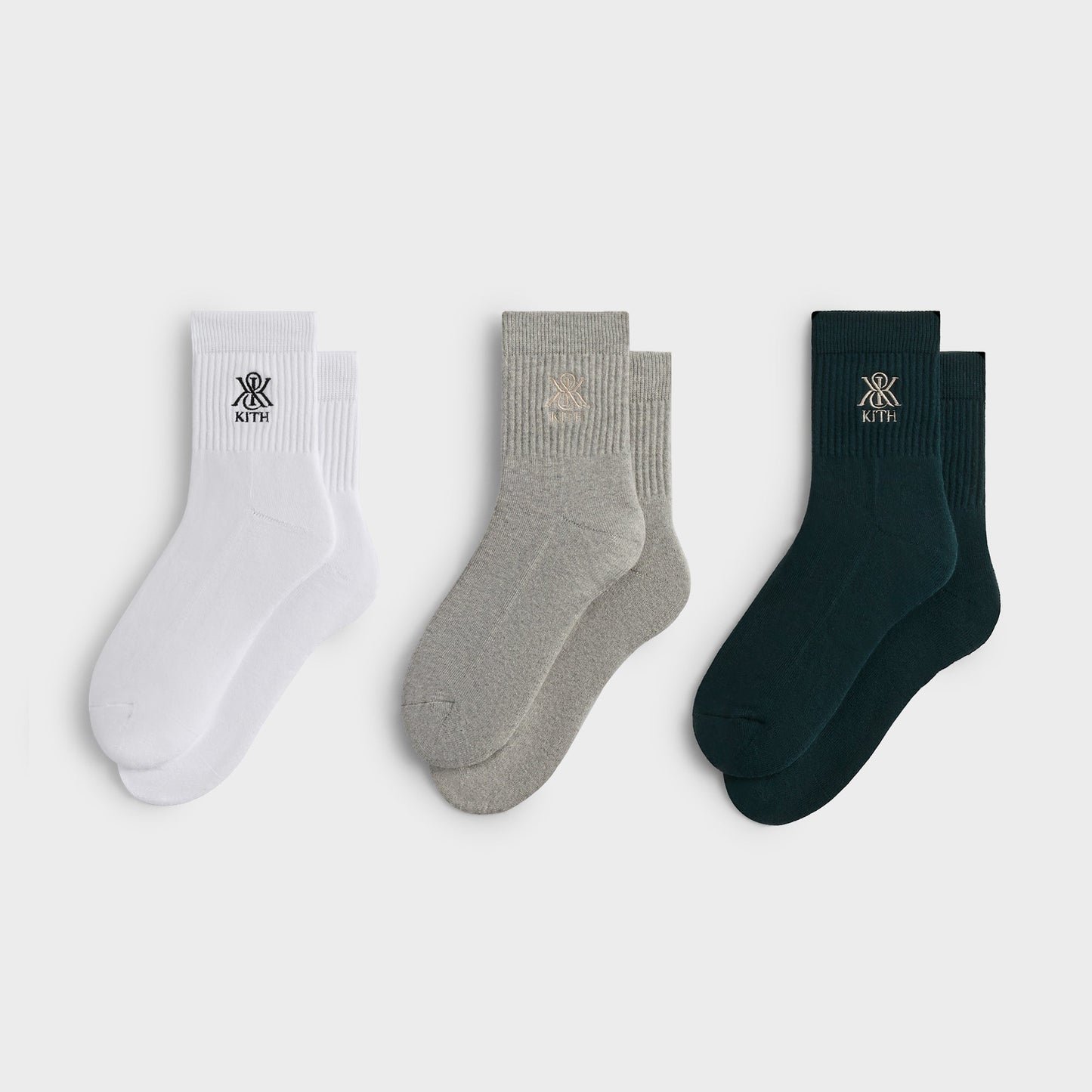 Men Kith Kith 3-Pack Crest Mid Crew Socks - Multi