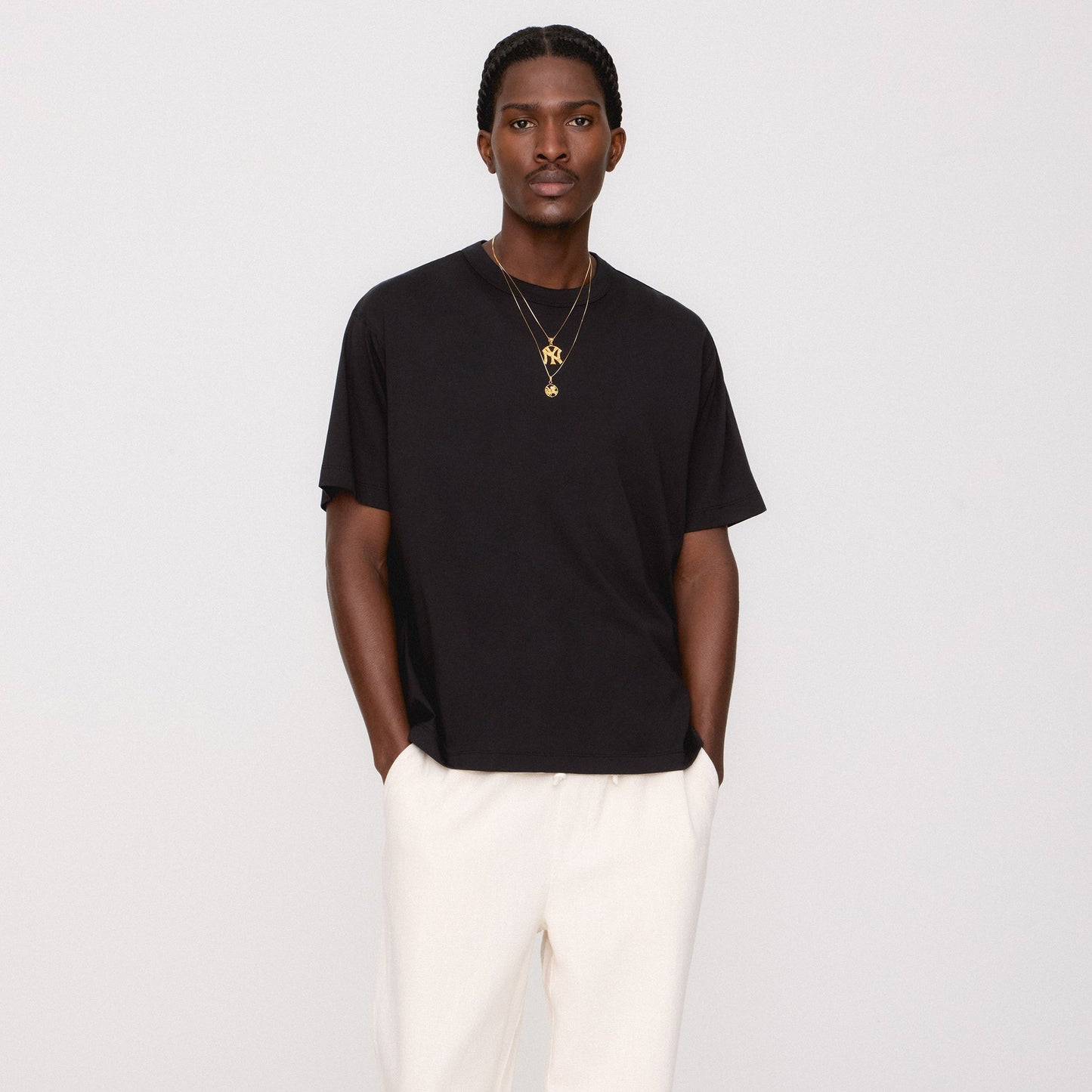Men Kith &Kin Pima Jersey Alex Boxy Tee - Black