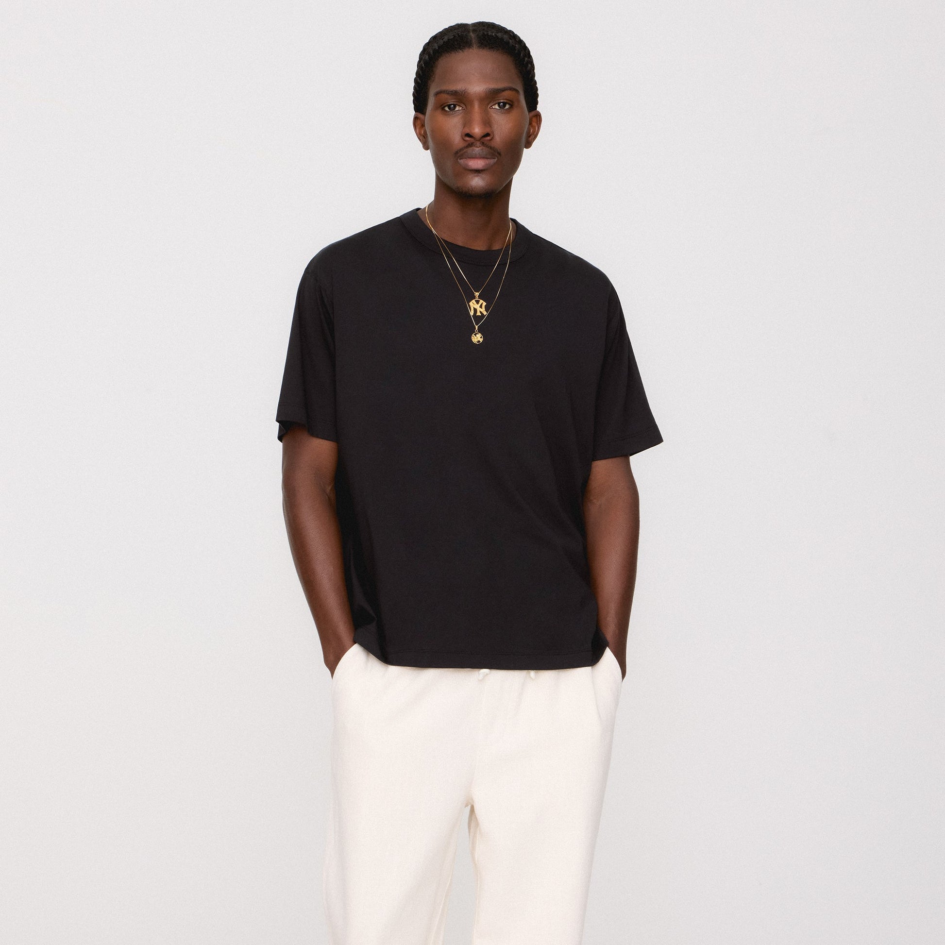Men Kith &Kin Pima Jersey Alex Boxy Tee - Black