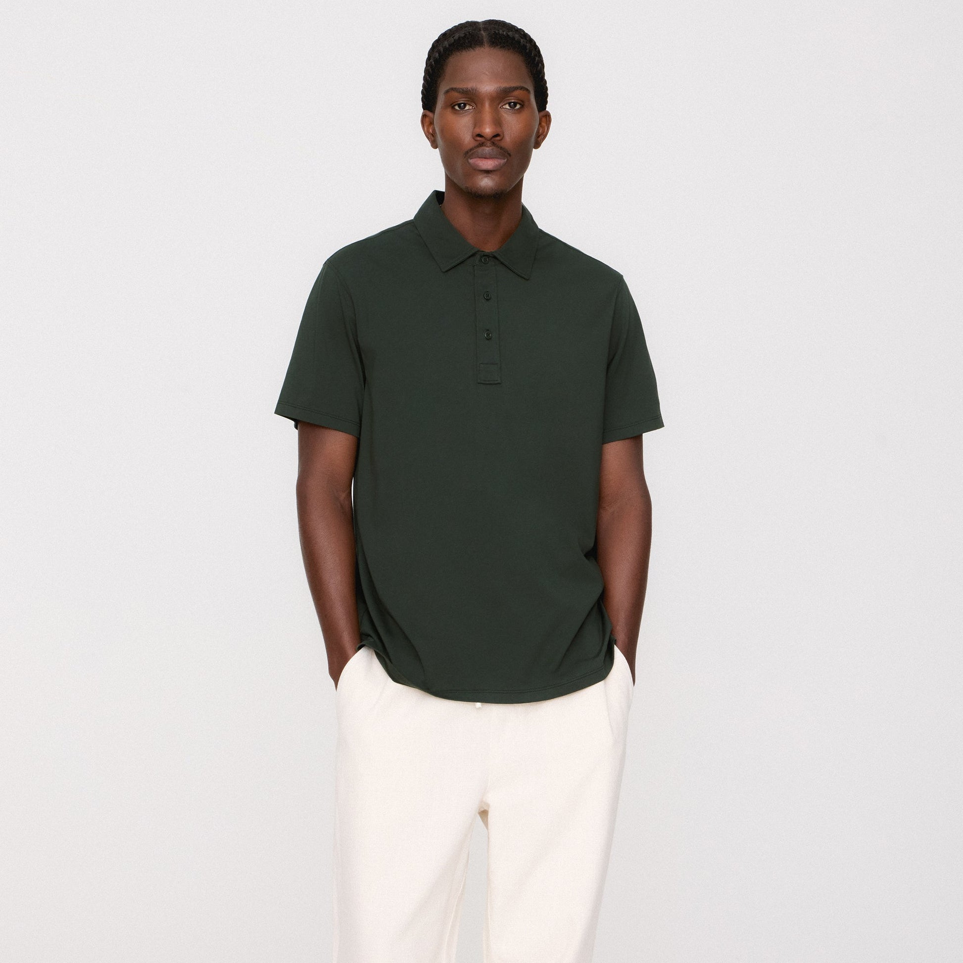 Men Kith &Kin Pima Jersey Short Sleeve Heathrow Polo - Taiga