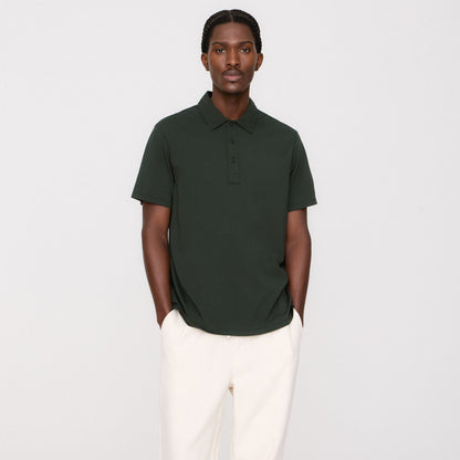 Men Kith &Kin Pima Jersey Short Sleeve Heathrow Polo - Taiga
