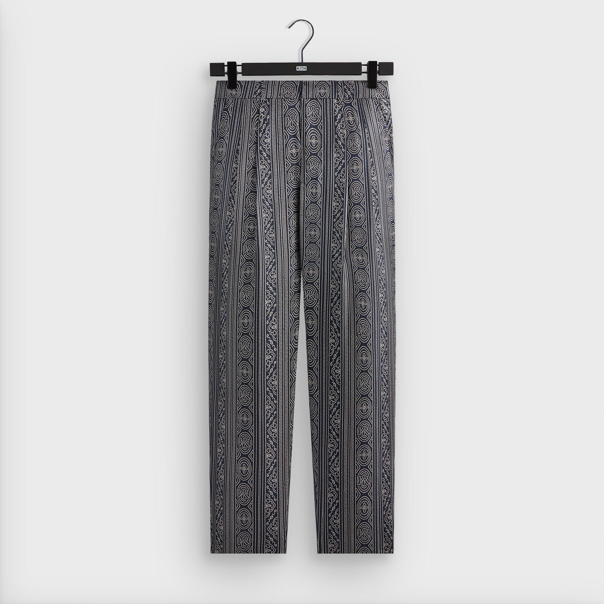 Men Kith &Kin Batik Stripe Pleated Ari Trouser - Nocturnal
