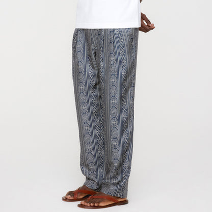 Men Kith &Kin Batik Stripe Pleated Ari Trouser - Nocturnal