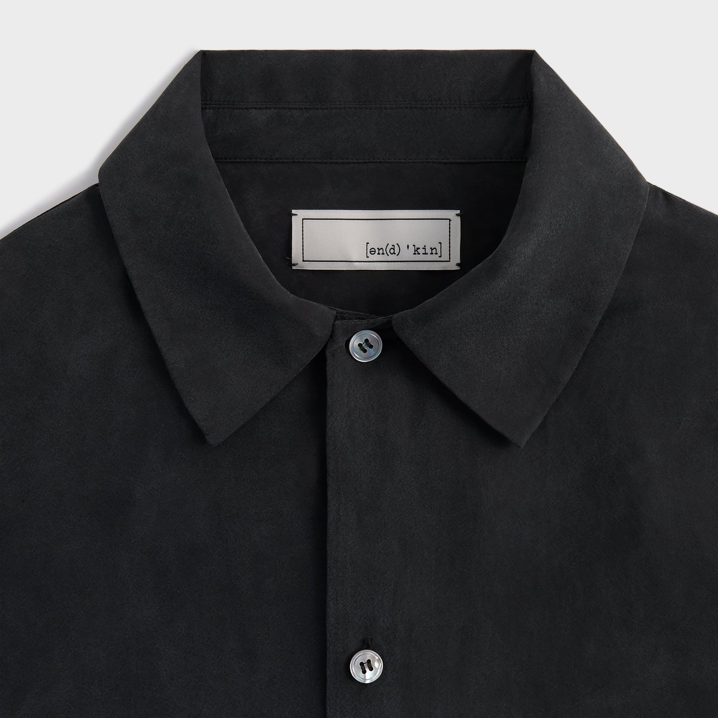 Men Kith &Kin Silk Habotai Beckham Buttondown - Black
