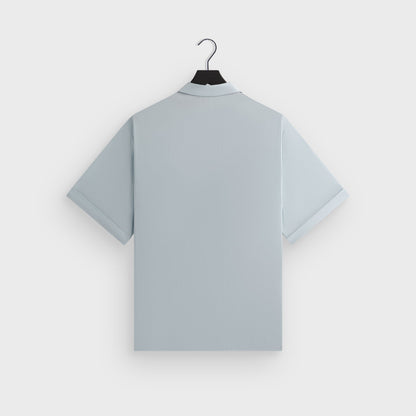 Men Kith &Kin Silk Habotai Short Sleeve Reade Shirt - Light Indigo