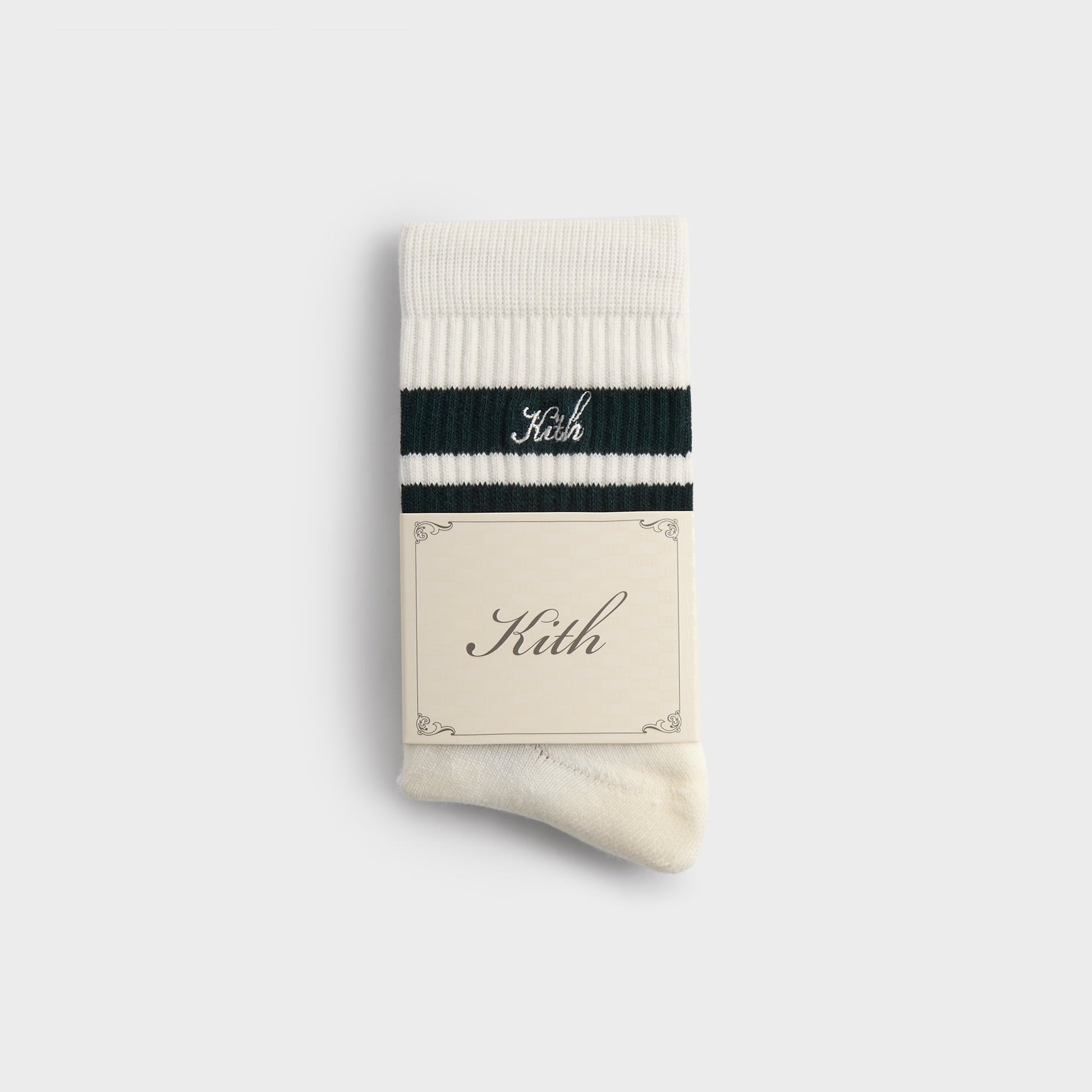 Men Kith Kith 3-Pack Striped Mid Crew Socks - White