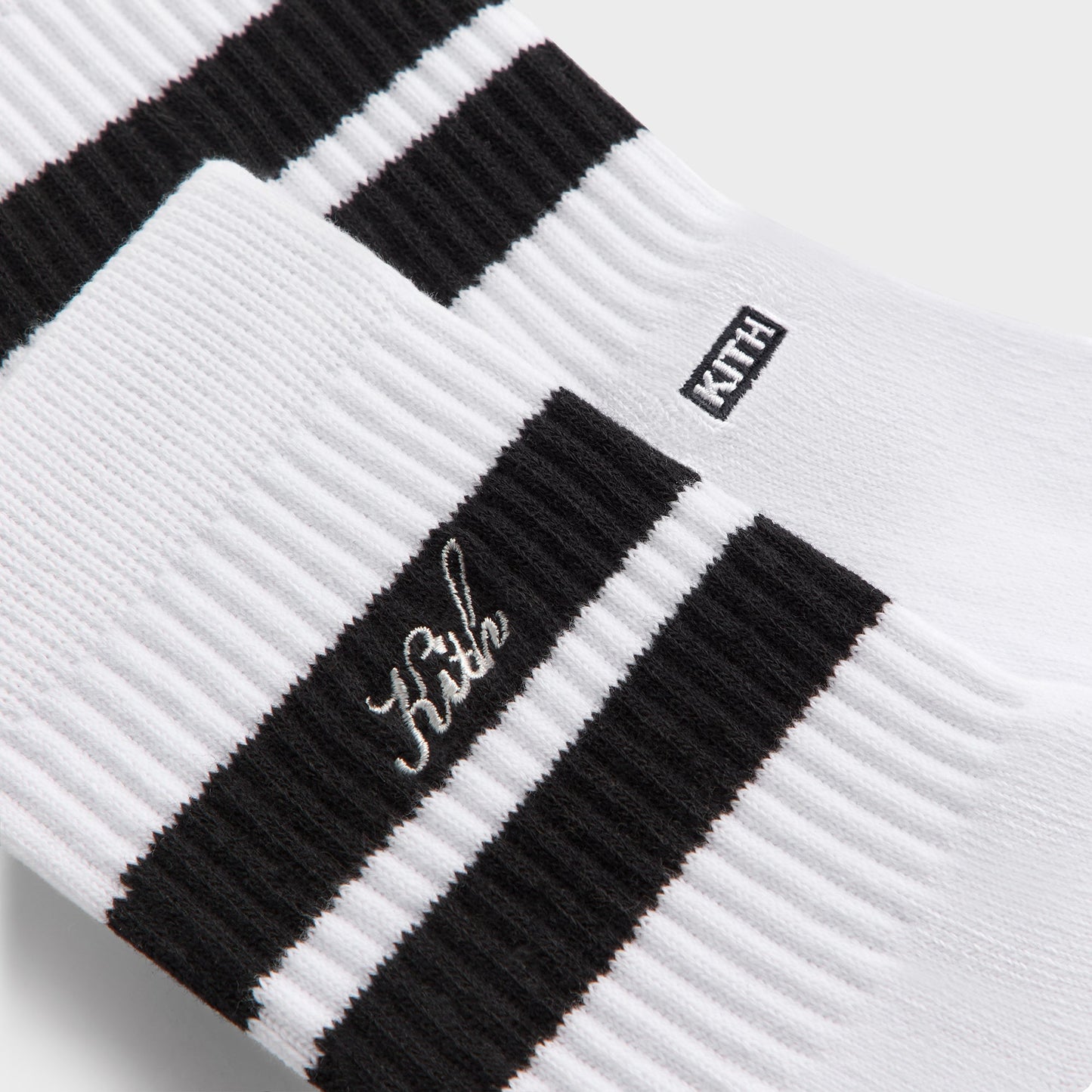 Men Kith Kith 3-Pack Striped Mid Crew Socks - White