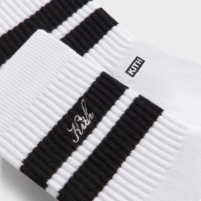Men Kith Kith 3-Pack Striped Mid Crew Socks - White