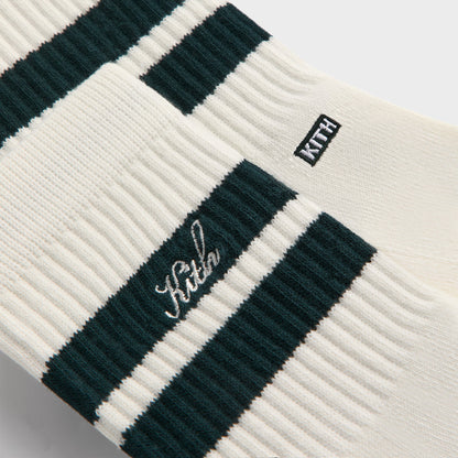 Men Kith Kith 3-Pack Striped Mid Crew Socks - White