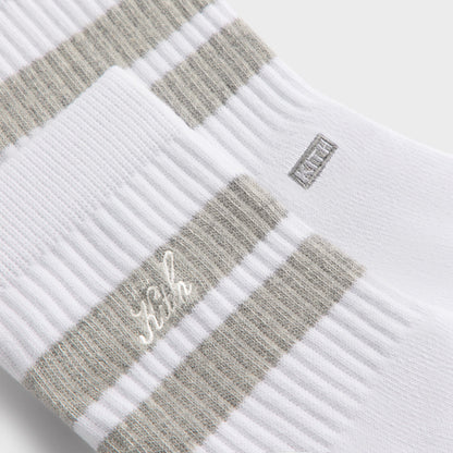 Men Kith Kith 3-Pack Striped Mid Crew Socks - White