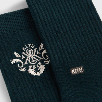 Men Kith Kith Ornate Crest Logo Crew Socks - Stadium