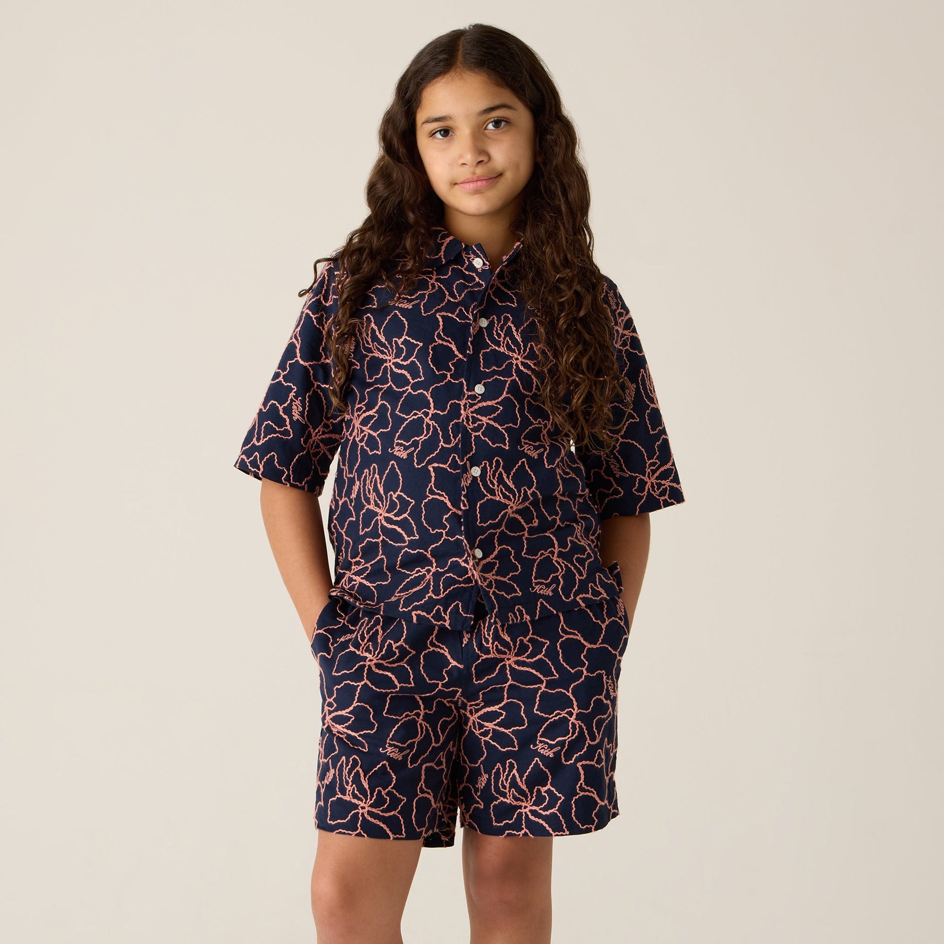 Kids Kith Kith Kids Iris Bennet Camp Shirt - Nocturnal