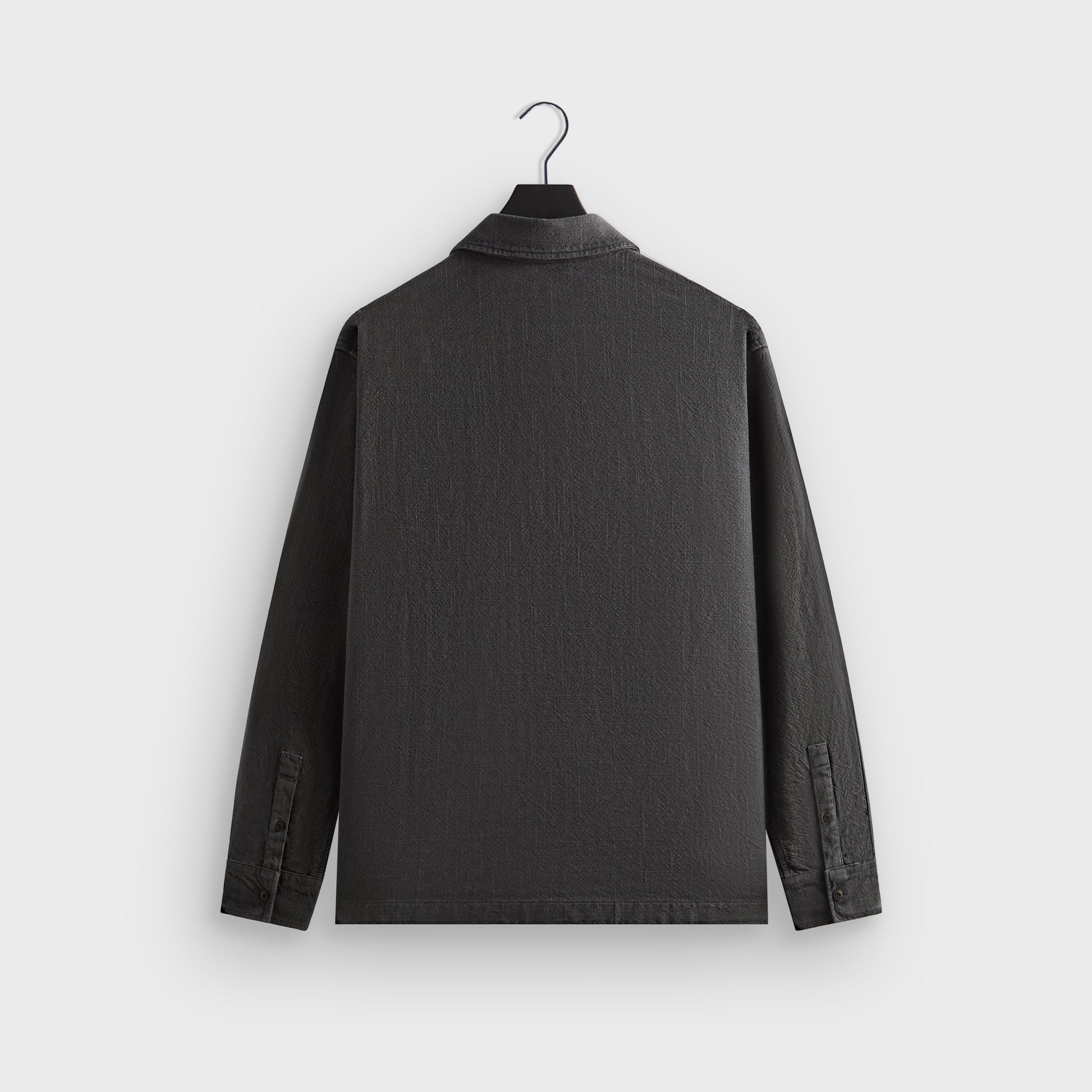 Men Kith Kith Soft Woven Long Sleeve Boxy Collared Overshirt - Carbon