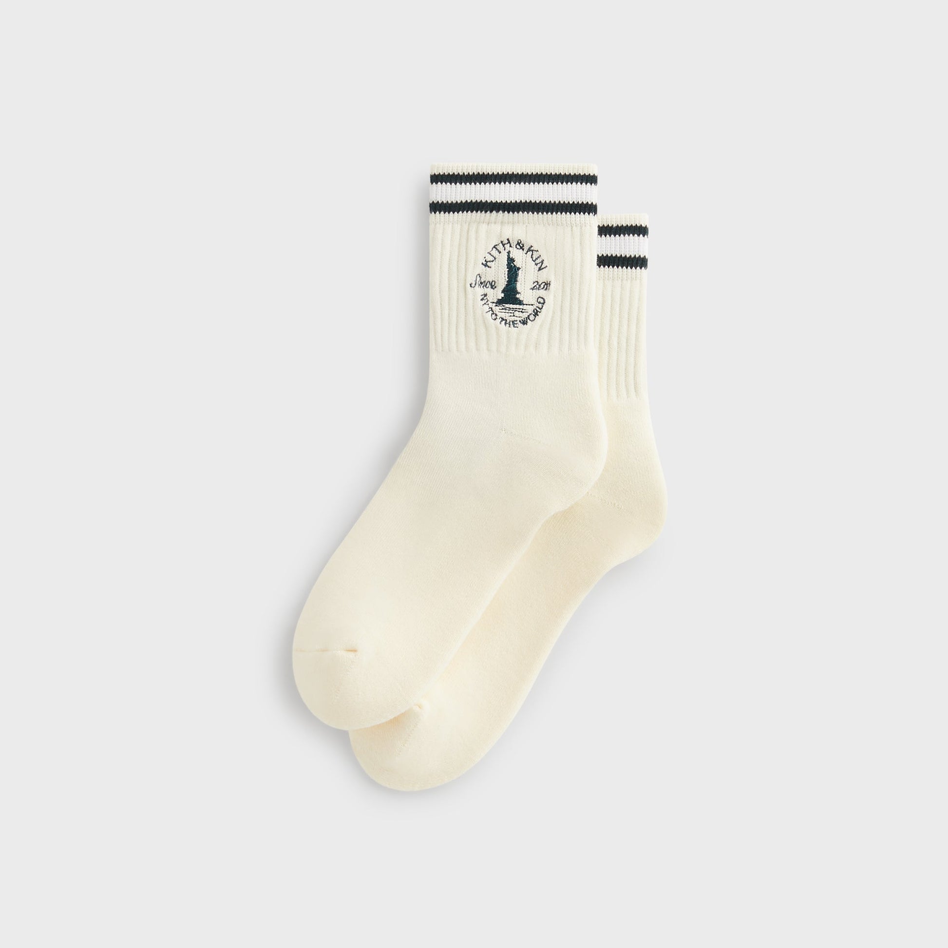 Men Kith Kith & Kin Logo Mid Crew Sock - Sandrift