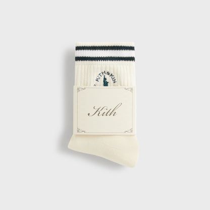 Men Kith Kith & Kin Logo Mid Crew Sock - Sandrift