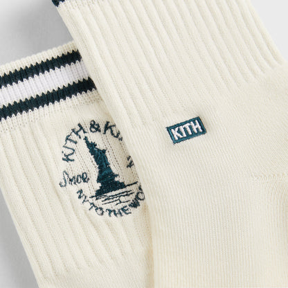 Men Kith Kith & Kin Logo Mid Crew Sock - Sandrift