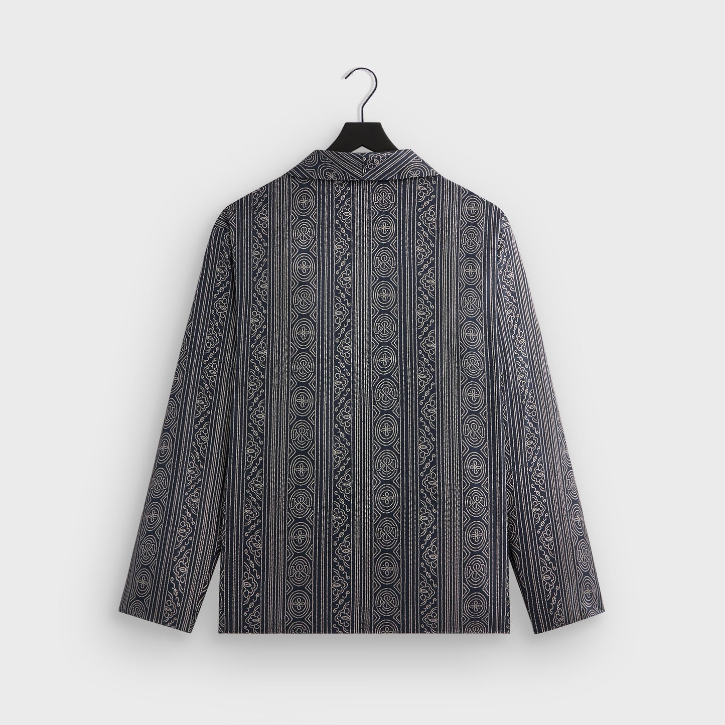 Men Kith &Kin Batik Stripe Long Sleeve Thompson Crossover Shirt - Nocturnal