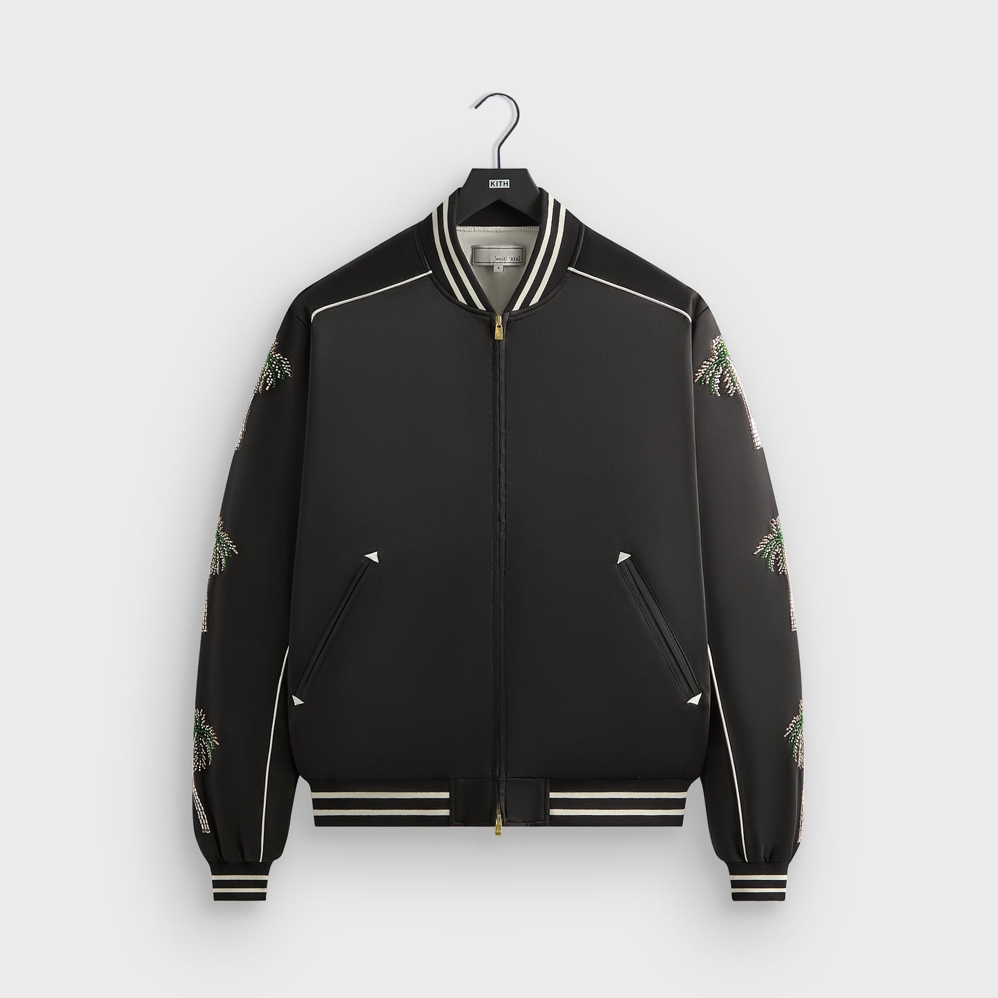 Men Kith &Kin Vance Satin Bomber Jacket - Black