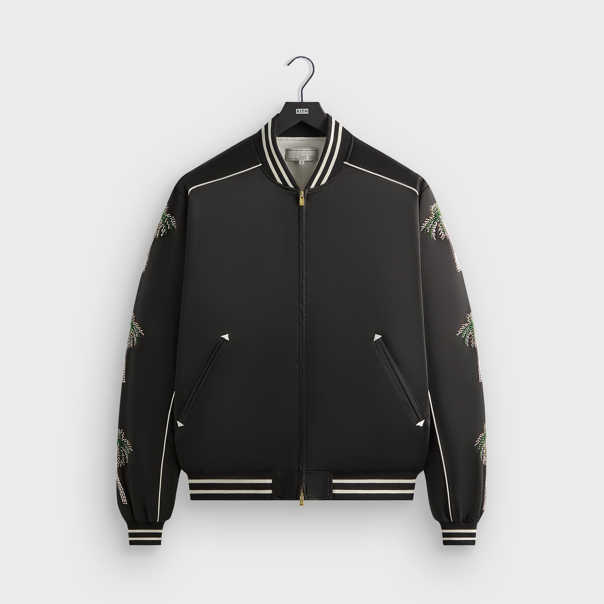 Men Kith &Kin Vance Satin Bomber Jacket - Black