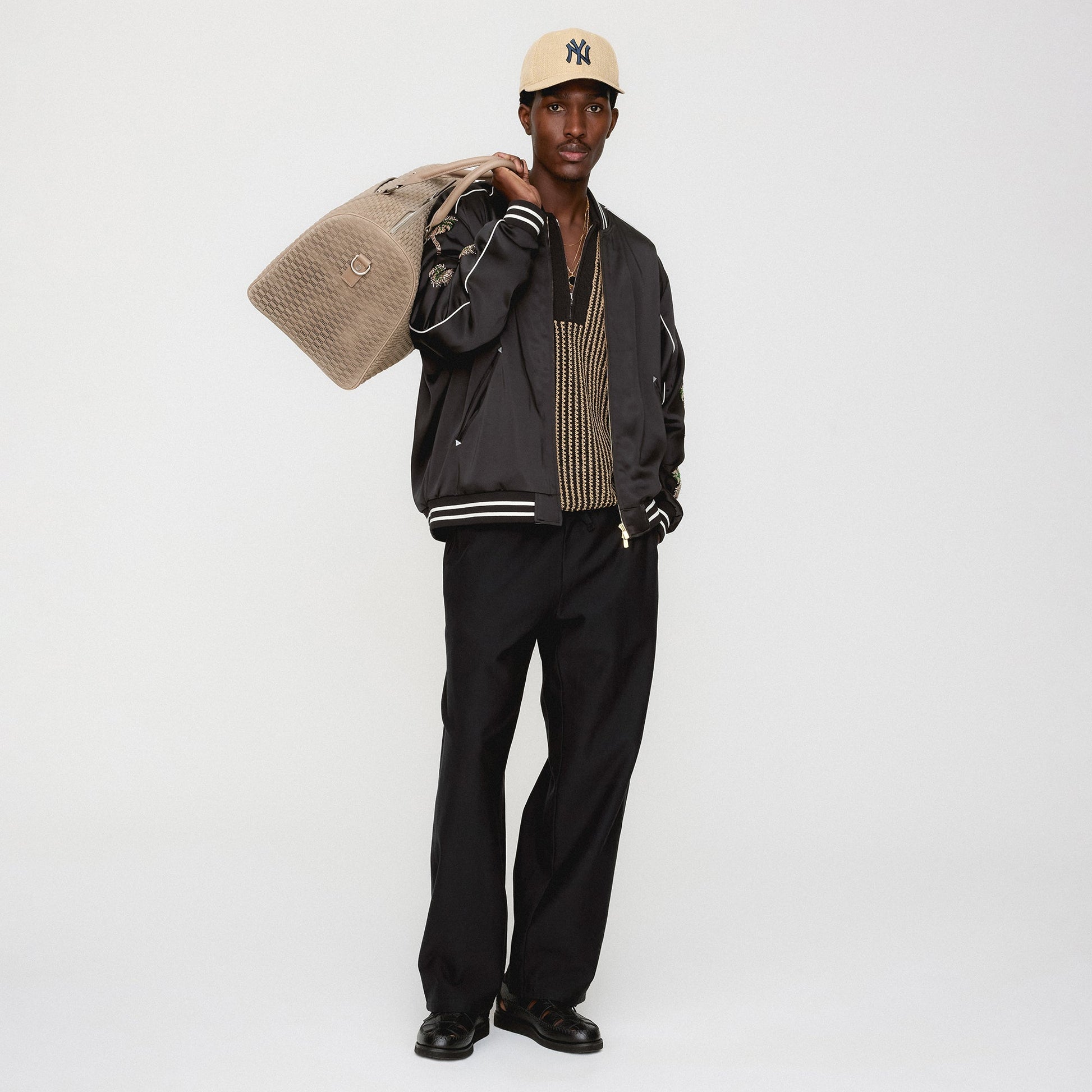 Men Kith &Kin Vance Satin Bomber Jacket - Black