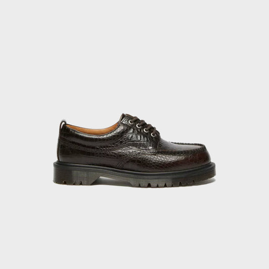 Women Kith Dr. Martens Lowell Analine Crocodile Embossed Moc Toe Shoe - Dark Brow