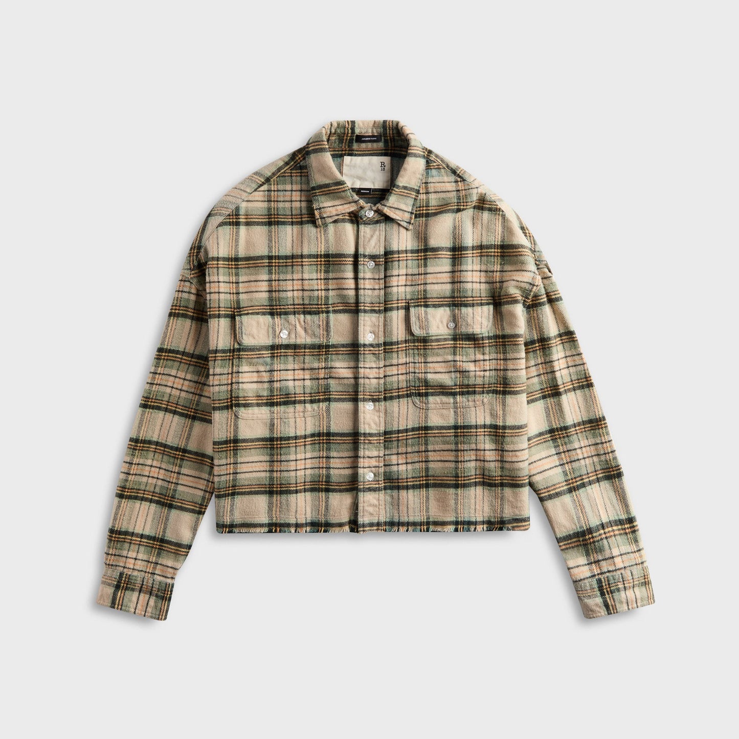 Women Kith R13 Cropped Work Shirt - Cream Plaid