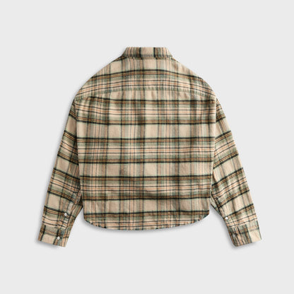 Women Kith R13 Cropped Work Shirt - Cream Plaid