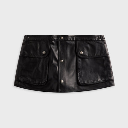 Women Kith R13 Leather Layered Skirt - Black