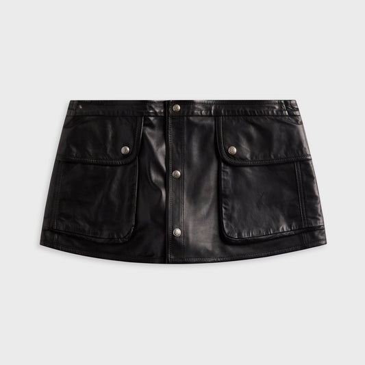 Women Kith R13 Leather Layered Skirt - Black