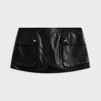 Women Kith R13 Leather Layered Skirt - Black