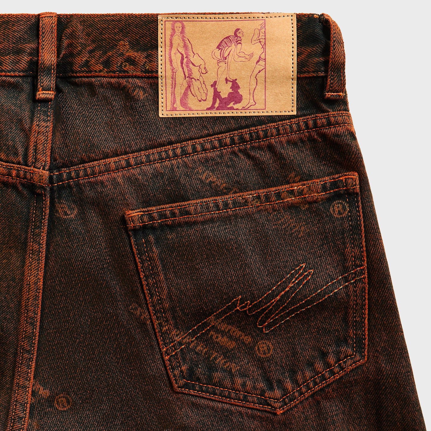 Men Kith Martine Rose Relaxed Fit Jean - Orange Laser