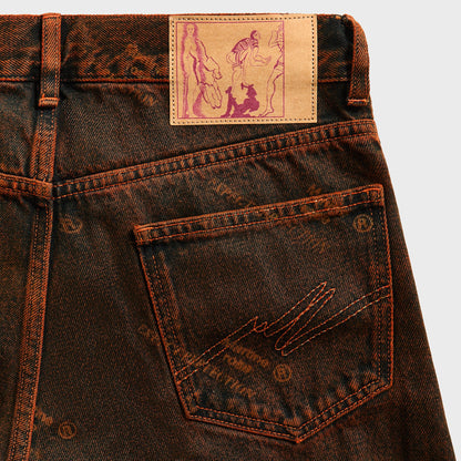 Men Kith Martine Rose Relaxed Fit Jean - Orange Laser
