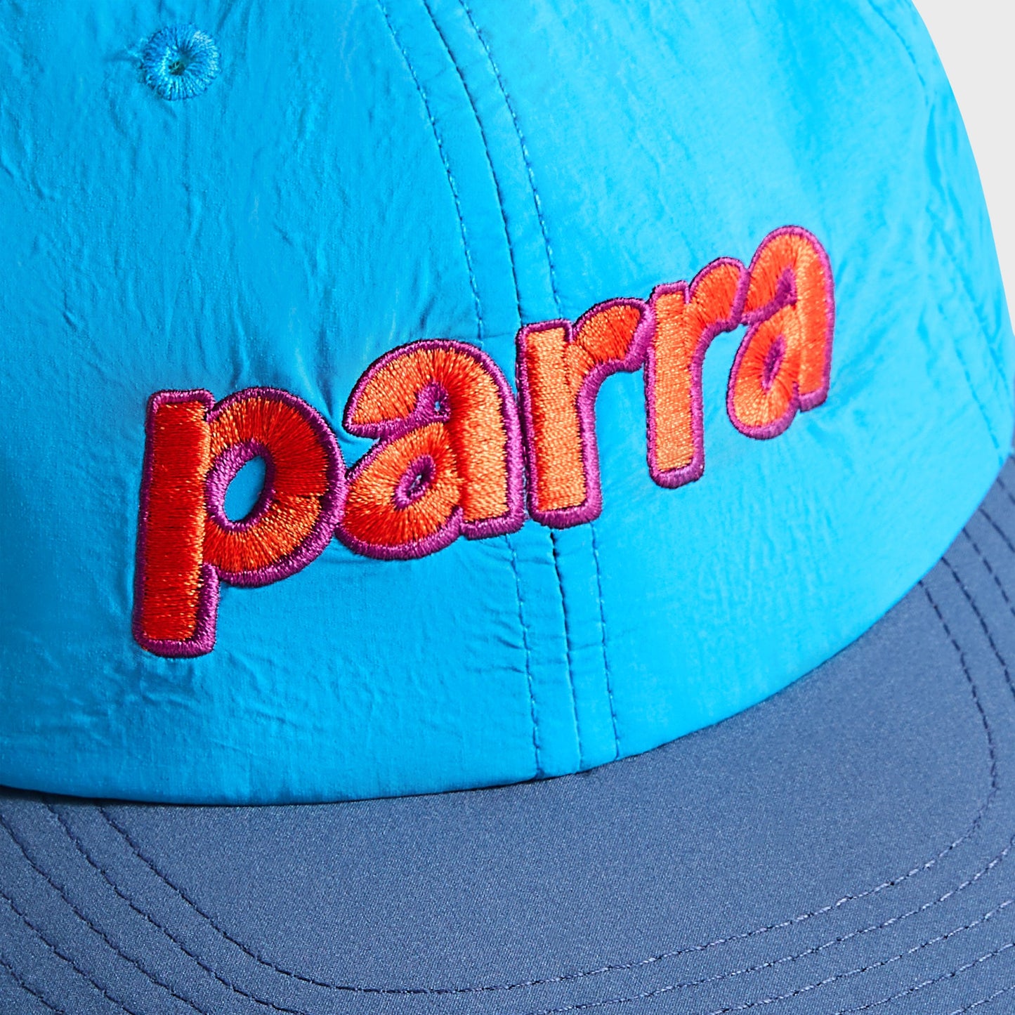 Men Kith by Parra Lowercase 6 Panel Cap - Blue / Orange