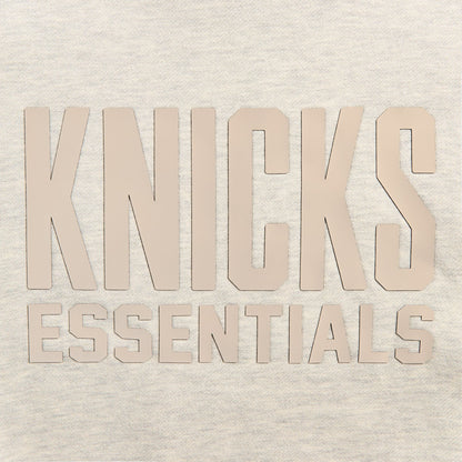 Men Kith Essentials Pull Over Hoodie Knicks Core Fleece - Light Heather / Blue