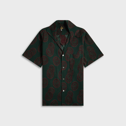 Men Kith Needles Italian Collar Short Sleeve Shirt - Purple / Green