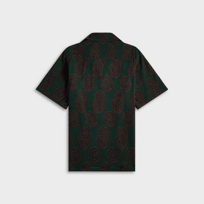 Men Kith Needles Italian Collar Short Sleeve Shirt - Purple / Green