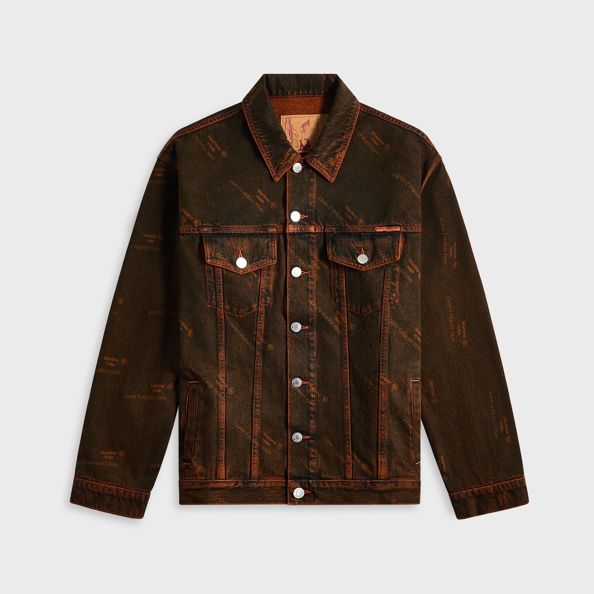 Men Kith Martine Rose Oversized Denim Jacket - Orange Laser