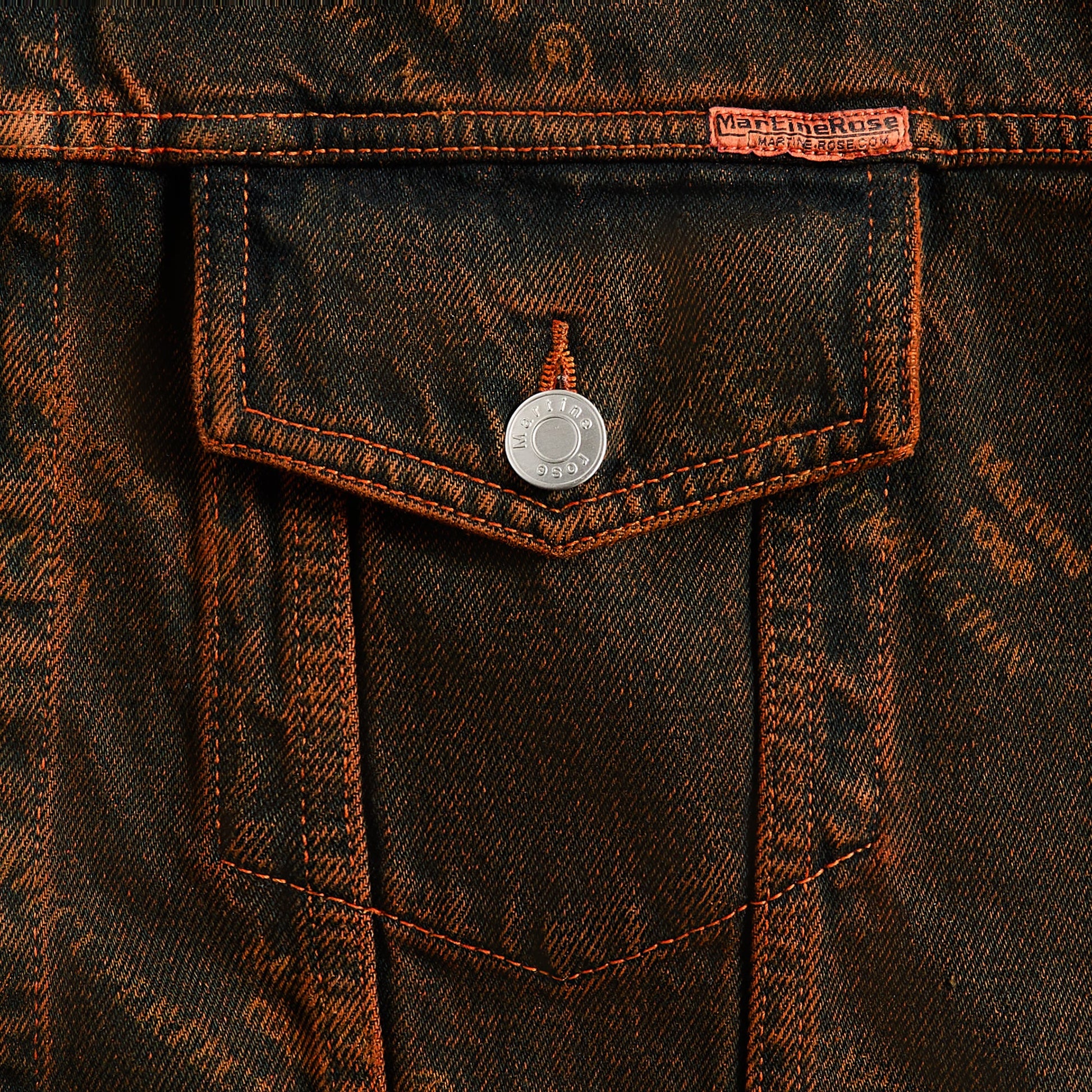 Men Kith Martine Rose Oversized Denim Jacket - Orange Laser